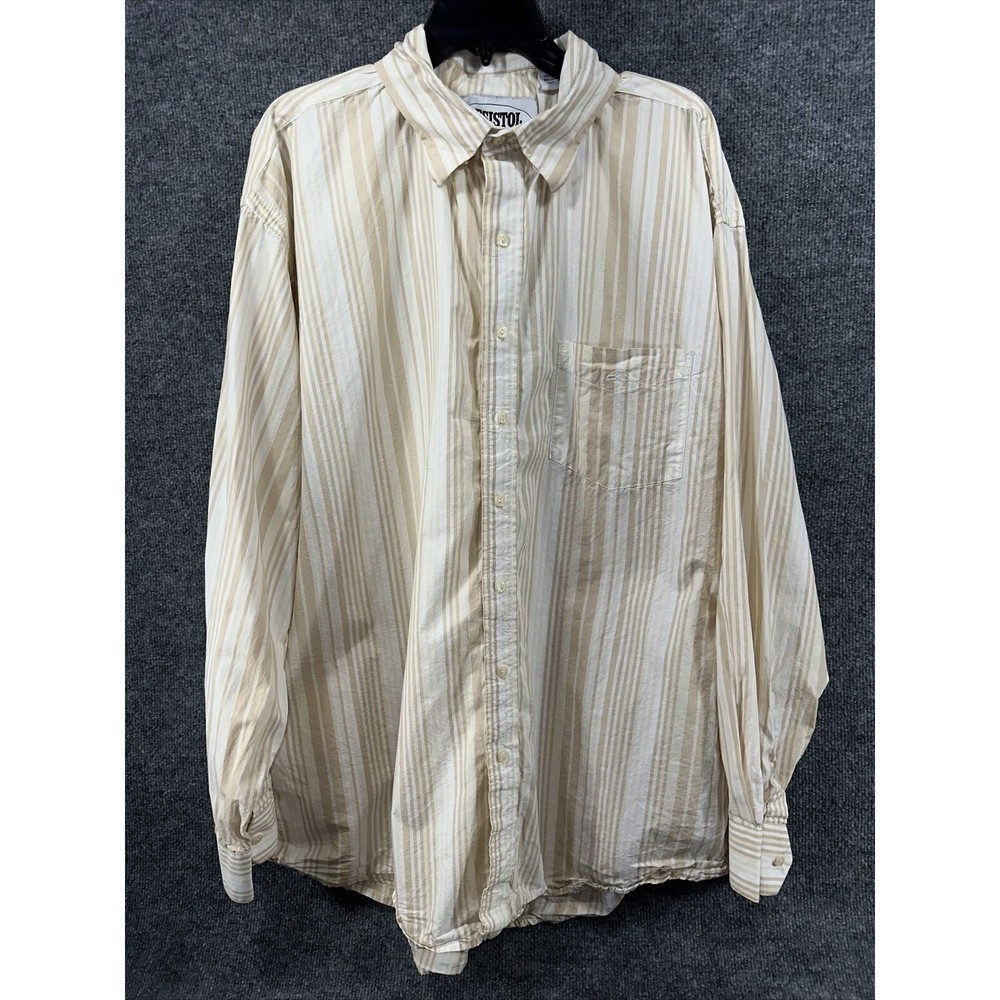 Resistol Ranch Button Down Shirt Mens Size XXL Long Sleeve Striped Logo‎ Pocket